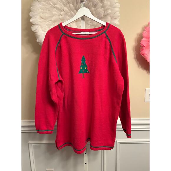 THE QUAKER FACTORY RED CHRISTMAS TREE HOLIDAY SWEATER SIZE 1X - Picture 2 of 4